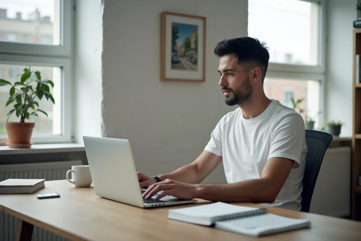 Jeune entrepreneur comparant les prix des outils IA marketing pour scaler son entreprise à moindre coût