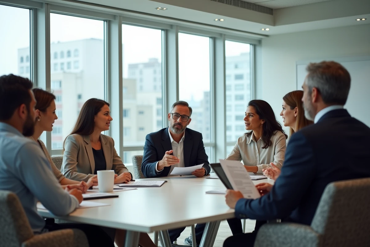 Equipe diversifiee de professionnels HR en discussion