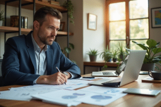 Propriétaire d'entreprise analysant des documents financiers