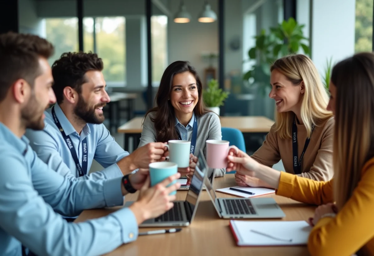 Groupe de jeunes adultes en réunion d'affaires