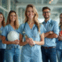 Groupe de jeunes professionnels dans un bureau moderne