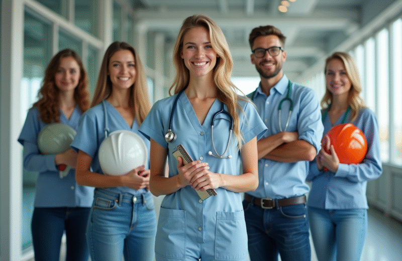 Groupe de jeunes professionnels dans un bureau moderne
