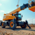 Machine électrique tout-terrain en action sur un chantier