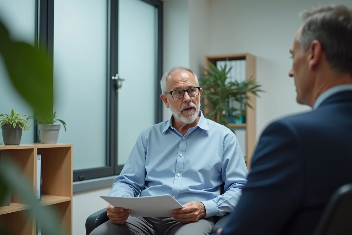 Homme en consultation avec un conseiller emploi pour comprendre les nouvelles règles du CSP en 2026