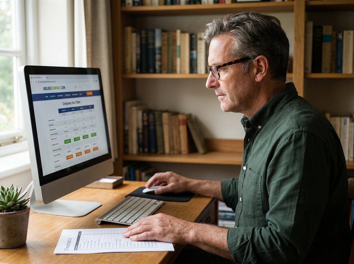 Travailleur indépendant recherchant et comparant des assurances responsabilité civile professionnelle en ligne