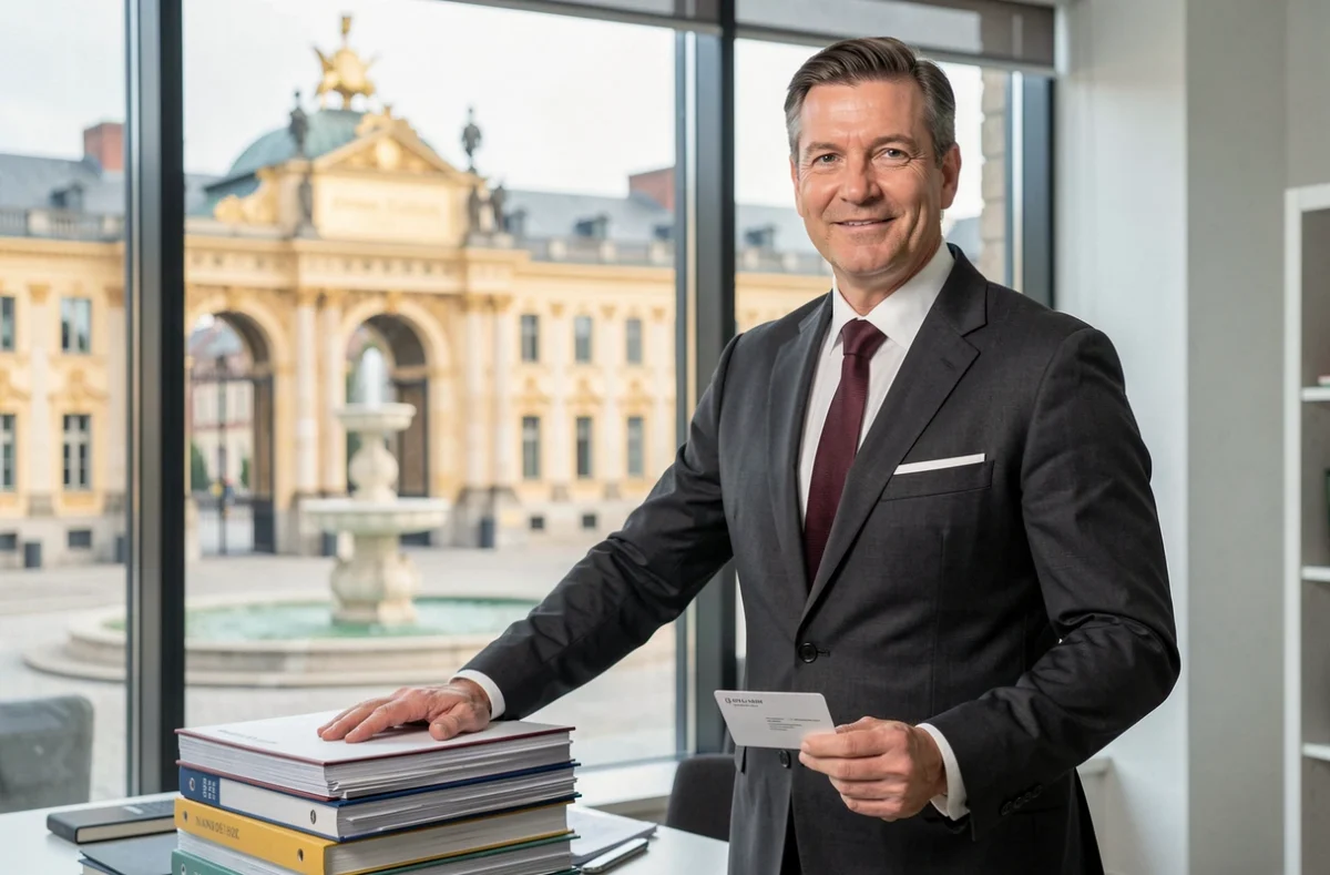 Maître Marc-Olivier Conti, avocat d'affaires au barreau de Nancy, dans son cabinet moderne avec la Place Stanislas visible en arrière-plan