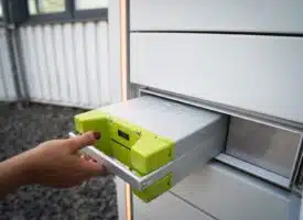 green and white plastic box