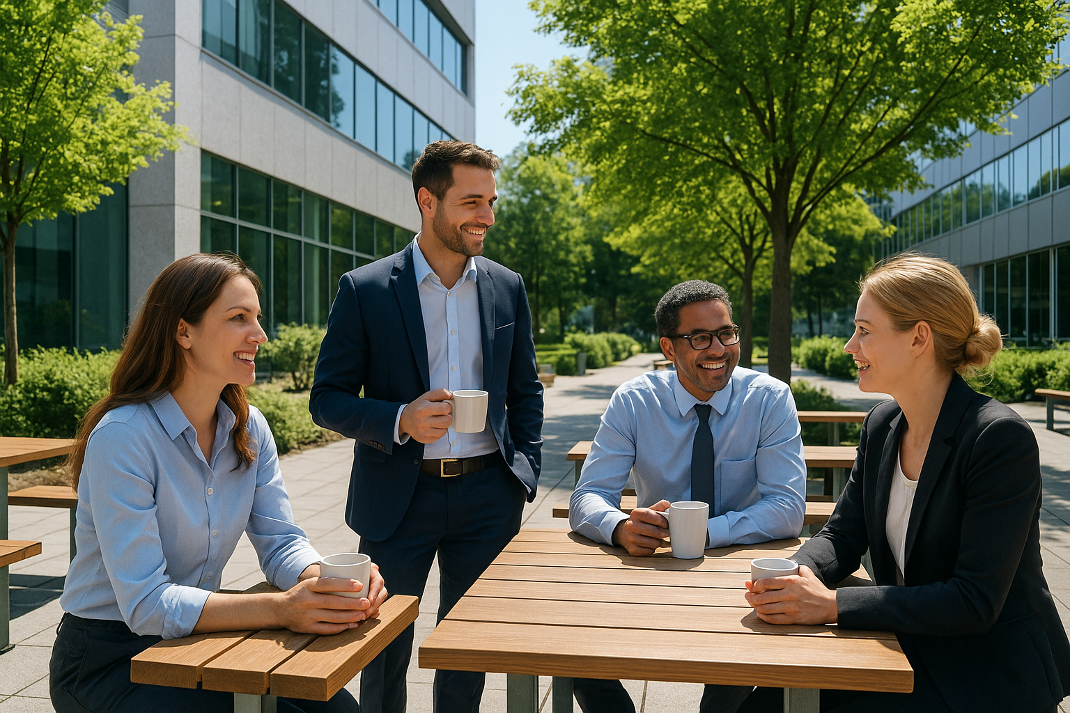 Employés profitant d
