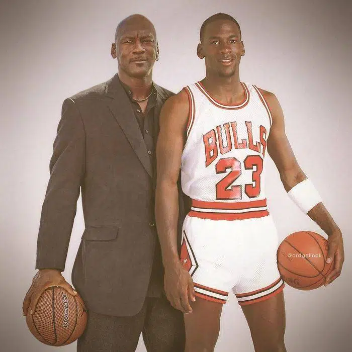 publicité avec le sportif Michael Jordan