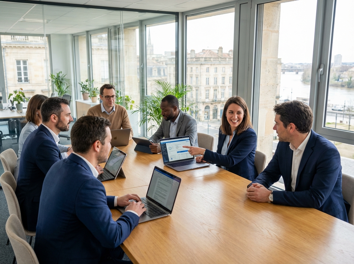 Groupe de professionnels à Bordeaux lors d'une réunion