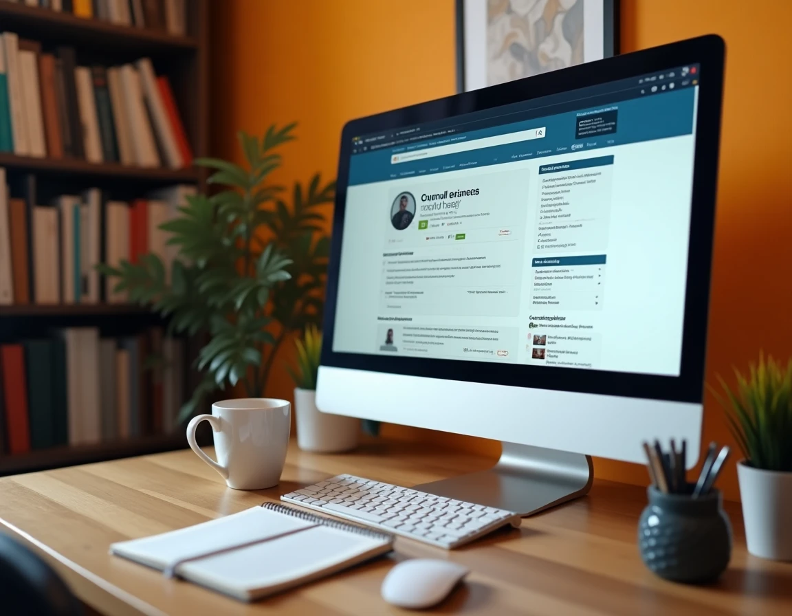 Recherche d'une fiche entreprise sur un site d'annuaire professionnel français depuis un bureau à domicile