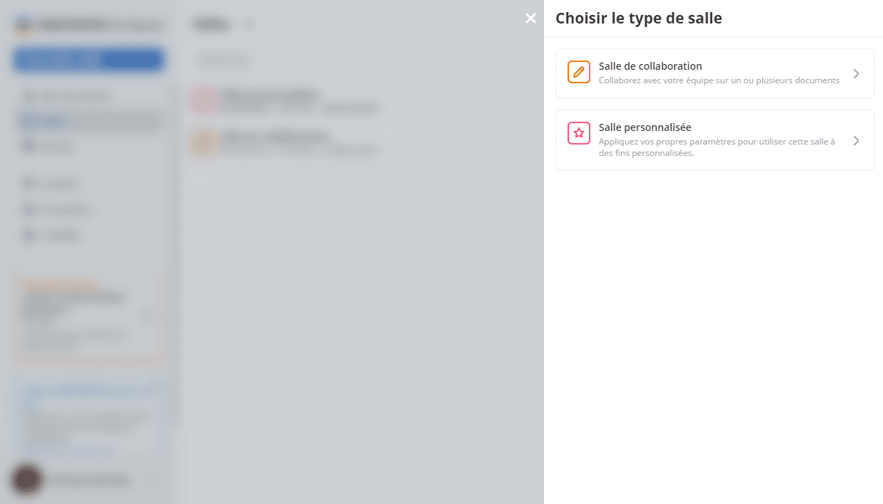 OnlyOffice - types de salles